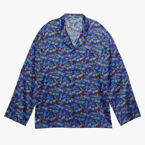 Savage X Fenty Blue Patterned Pajama Top - Picture 1 of 4